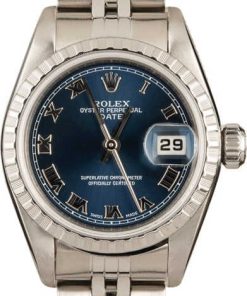 HandMade The Ladies Rolex Date 79240 Blue Roman