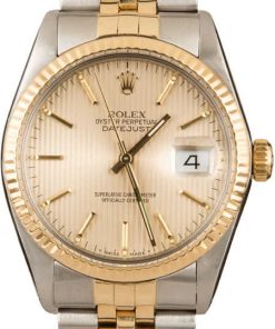 HandMade The Rolex Datejust 16013 Champagne Tapestry Index Dial