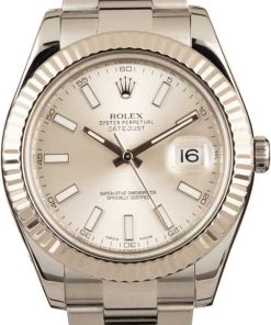 HandMade The Rolex Datejust II Silver Dial 116334 Fluted Bezel