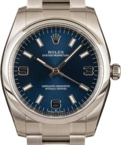 HandMade The Unworn Rolex Oyster Perpetual 114200 Blue Arabic