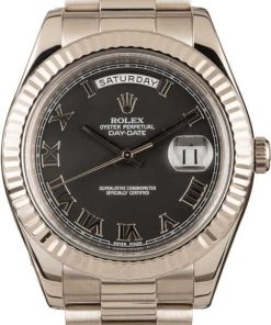 HandMade The Rolex Day Date White Gold 218239 Black Roman Dial
