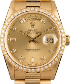 HandMade The Rolex 36MM President 18348 Diamond Dial & Bezel