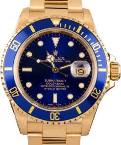HandMade The 18k Yellow Gold Submariner 16618 Certified