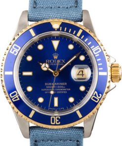 HandMade The Rolex Steel and Gold Blue Submariner 16613