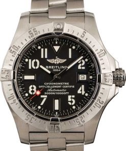 HandMade The Mens Breitling Avenger II Seawolf Black Dial