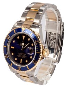 Alternative view of HandMade The Rolex Two-Tone Submariner 16803 Blue