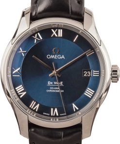 HandMade The Mens Omega De Ville Stainless Steel Blue Dial
