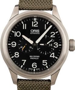 HandMade The Oris Big Crown ProPilot WorldTimer Olive Textile Strap