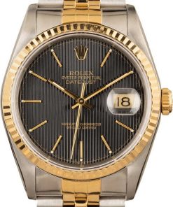 HandMade The Rolex Datejust 16233 Black Tapestry Dial