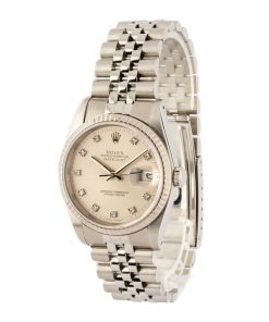 Alternative view of HandMade The Rolex Datejust 16234 Silver Diamond Dial