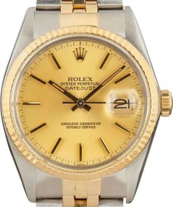 HandMade The Rolex Datejust Champagne 16013 Steel & Gold