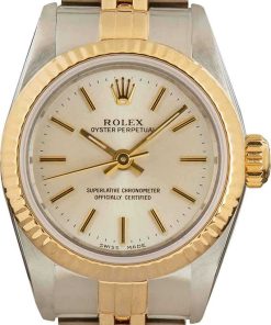 HandMade The Ladies Rolex Oyster Perpetual 67193 Steel & 18k Gold