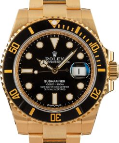 HandMade The Rolex Submariner 116618 18k Yellow Gold Black Dial
