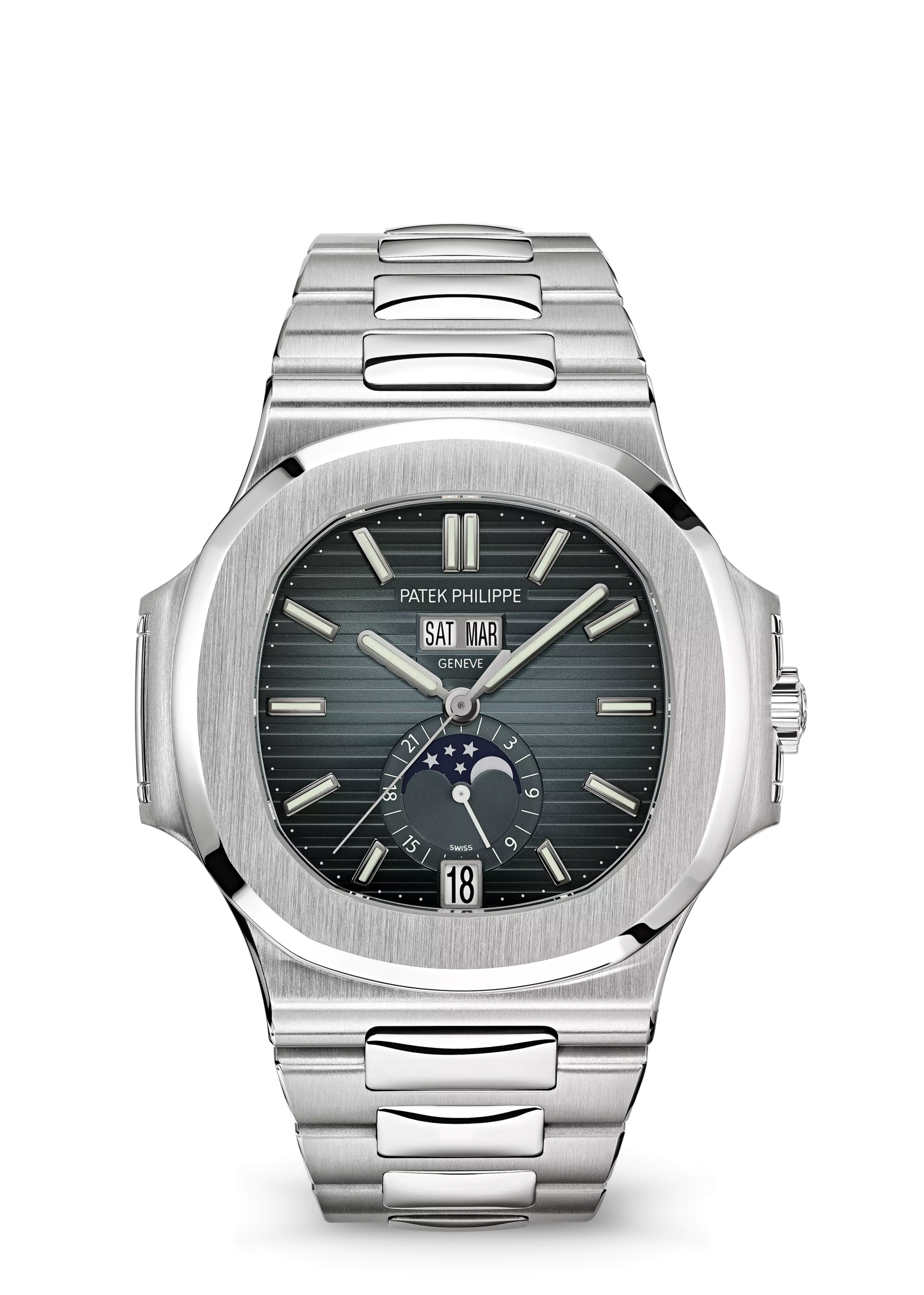 ANNUAL CALENDAR. MOON PHASES. Steel 5726/1A-014