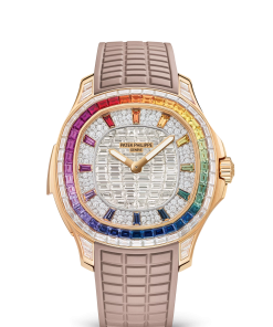 AQUANAUT LUCE "RAINBOW" MINUTE REPEATER. HAUTE JOAILLERIE. Rose gold 5260/355R-001