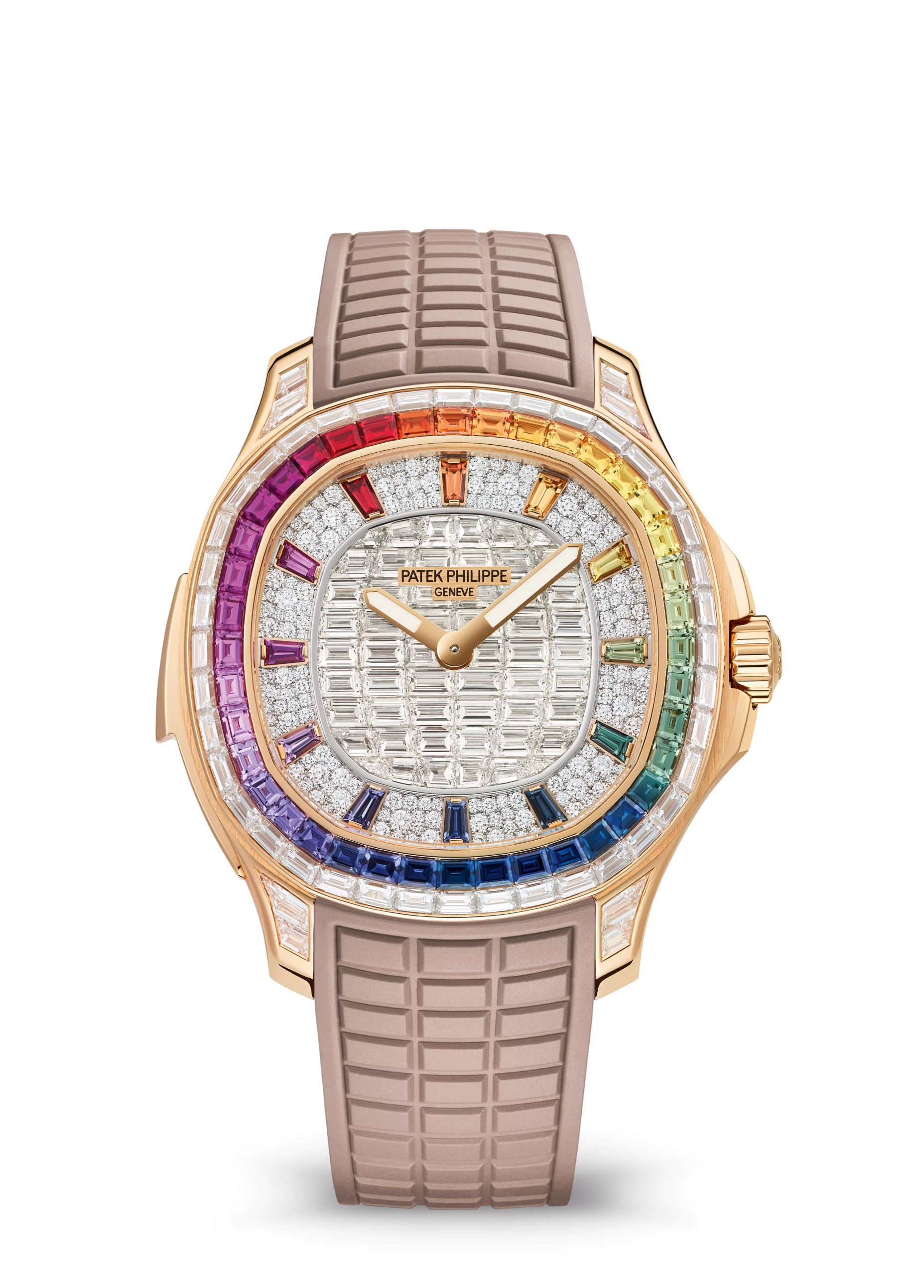 AQUANAUT LUCE "RAINBOW" MINUTE REPEATER. HAUTE JOAILLERIE. Rose gold 5260/355R-001