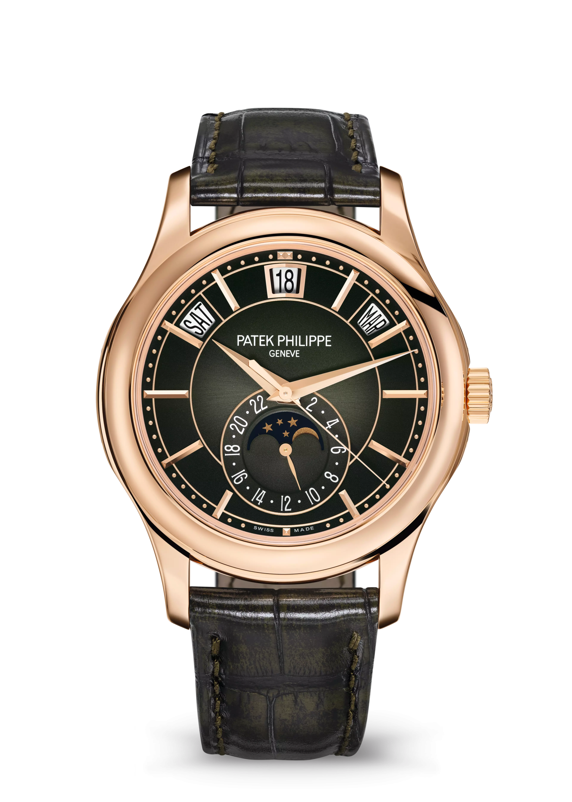 ANNUAL CALENDAR. MOON PHASES. Rose gold 5205R-011