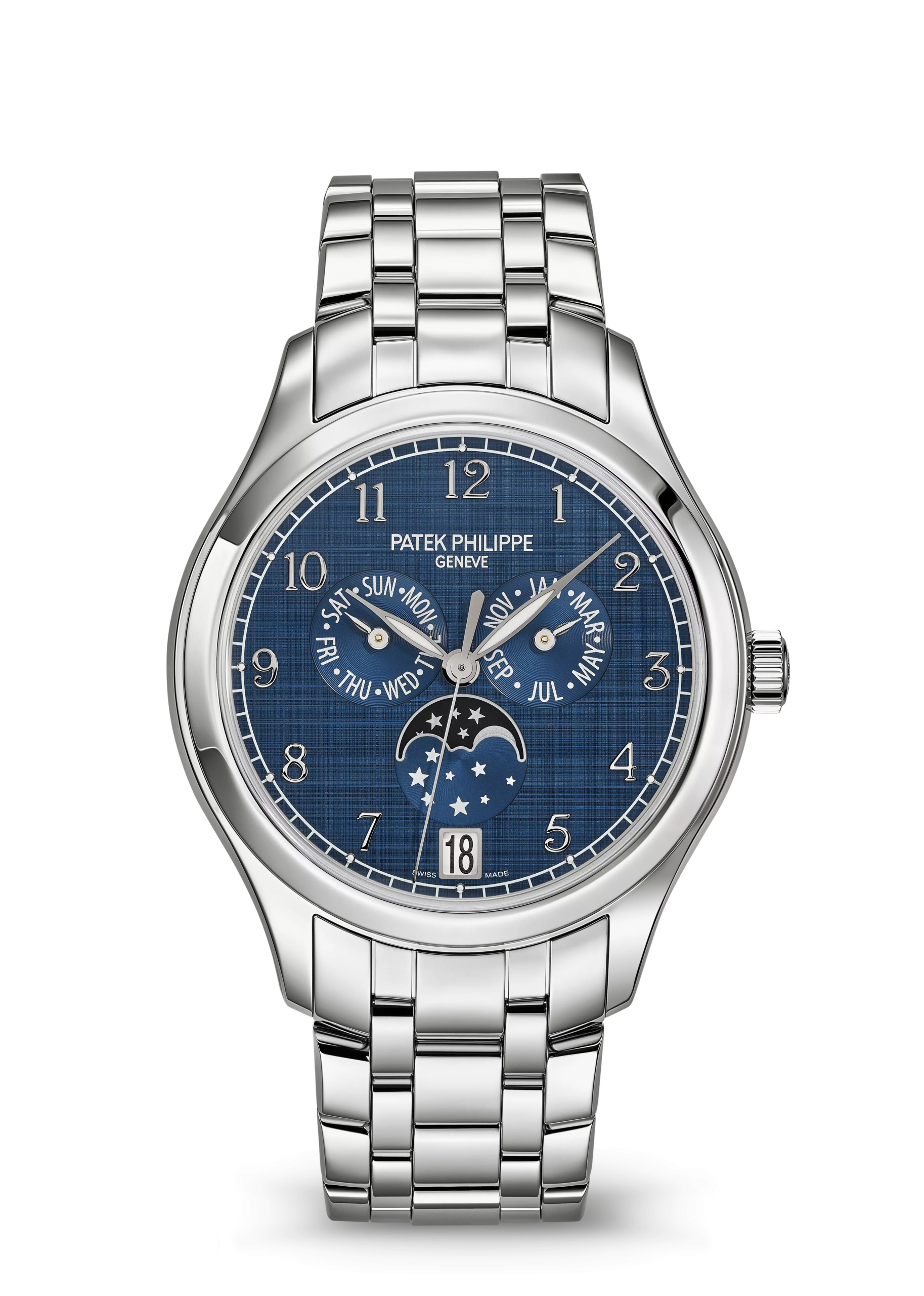 ANNUAL CALENDAR. MOON PHASES. Steel 4947/1A-001