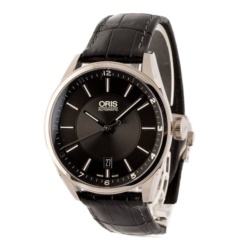 HandMade The Oris Artix Date Black Dial & Leather Strap - Image 2