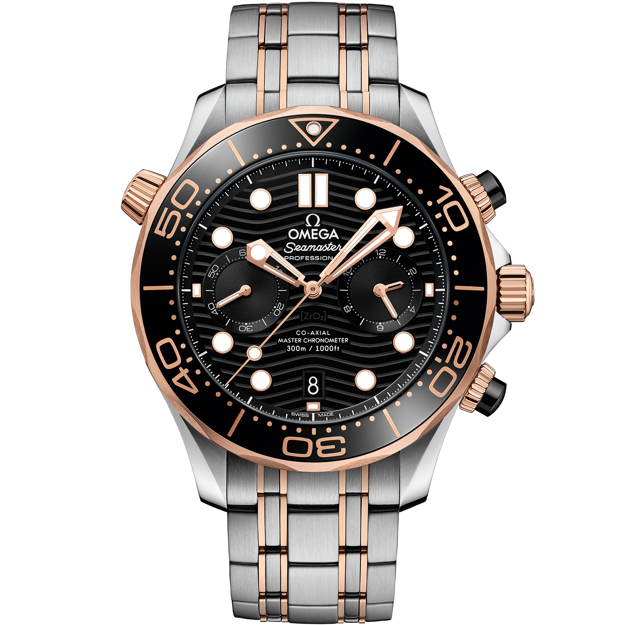 Omega SEAMASTER DIVER 300M 44 mm, steel ‑ Sedna™ gold on steel ‑ Sedna™ gold 210.20.44.51.01.001