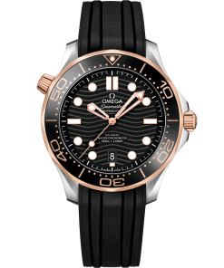 Omega SEAMASTER DIVER 300M 42 mm, steel ‑ Sedna™ gold on rubber strap 210.22.42.20.01.002