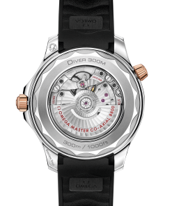 Alternative view of Omega SEAMASTER DIVER 300M 42 mm, steel ‑ Sedna™ gold on rubber strap 210.22.42.20.01.002