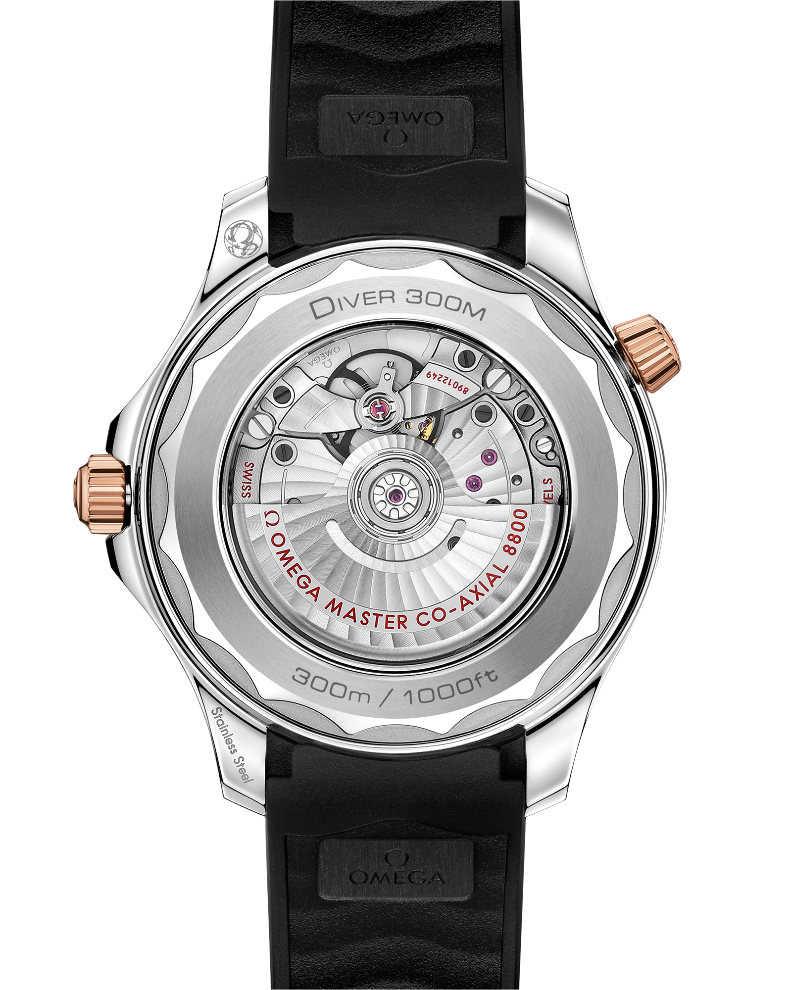 Omega SEAMASTER DIVER 300M 42 mm, steel ‑ Sedna™ gold on rubber strap 210.22.42.20.01.002 - Image 2