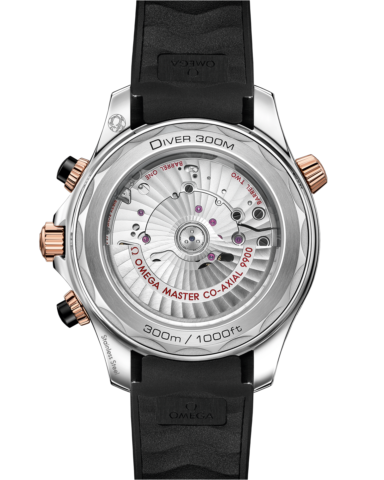 Omega SEAMASTER DIVER 300M 44 mm, steel ‑ Sedna™ gold on rubber strap 210.22.44.51.01.001 - Image 2