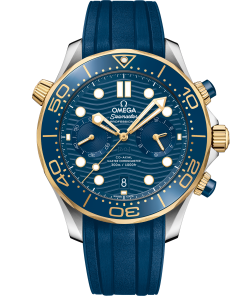 Omega SEAMASTER DIVER 300M 44 mm, steel ‑ yellow gold on rubber strap 210.22.44.51.03.001