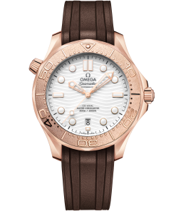 Omega SEAMASTER DIVER 300M 42 mm, Sedna™ gold on rubber strap 210.52.42.20.04.001