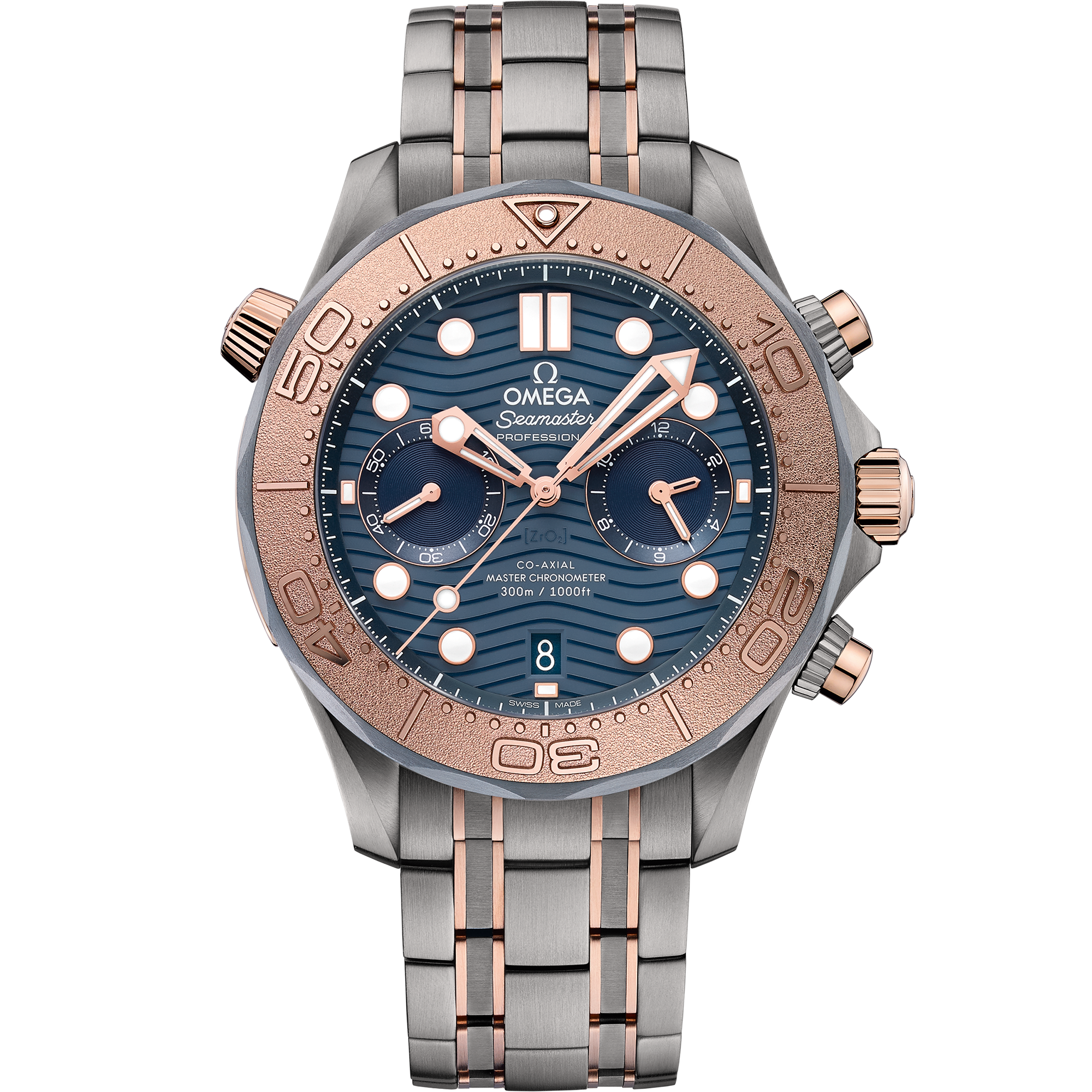 Omega SEAMASTER DIVER 300M 44 mm, titanium ‑ tantalum ‑ Sedna™ gold on titanium ‑ tantalum ‑ Sedna™ gold 210.60.44.51.03.001