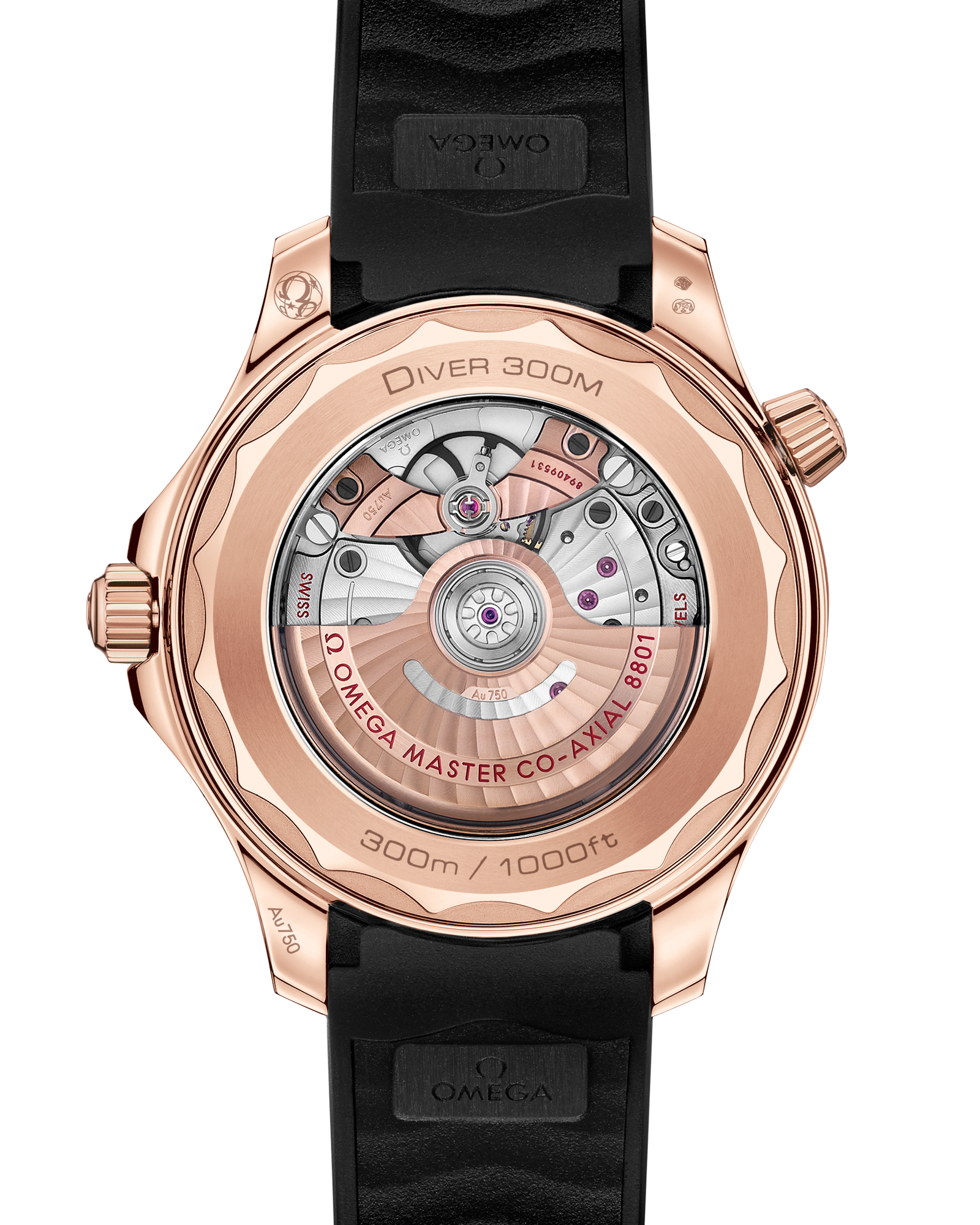 Omega SEAMASTER DIVER 300M 42 mm, Sedna™ gold on rubber strap 210.62.42.20.01.002 - Image 2