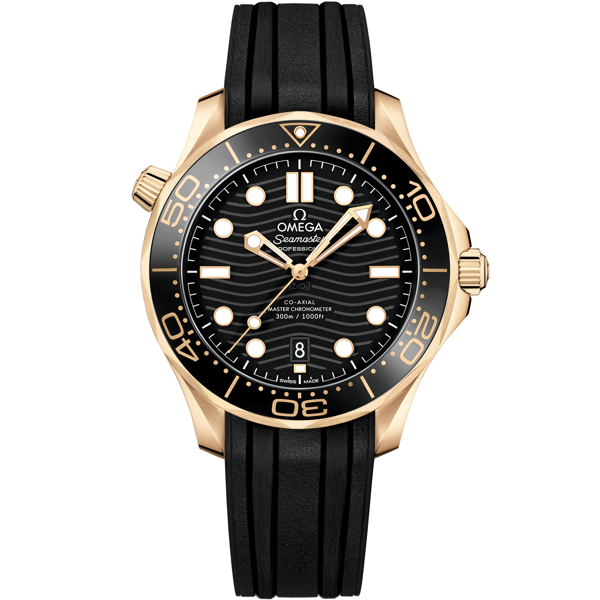 Omega SEAMASTER DIVER 300M 42 mm, Moonshine™ gold on rubber strap 210.62.42.20.01.003