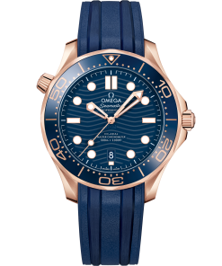 Omega SEAMASTER DIVER 300M 42 mm, Sedna™ gold on rubber strap 210.62.42.20.03.001