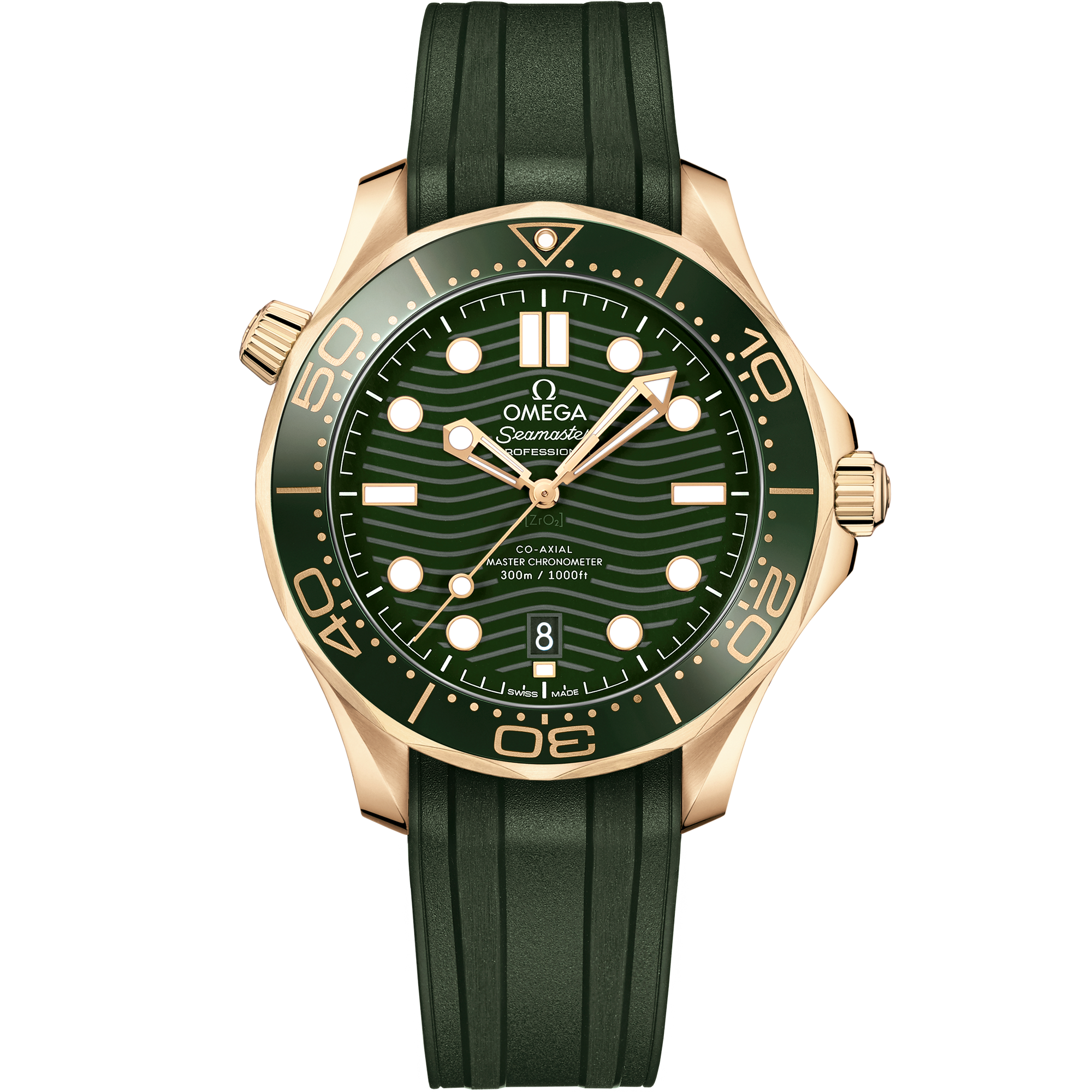 Omega SEAMASTER DIVER 300M 42 mm, Moonshine™ gold on rubber strap 210.62.42.20.10.001