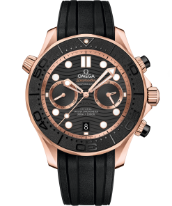 Omega SEAMASTER DIVER 300M 44 mm, Sedna™ gold on rubber strap 210.62.44.51.01.001