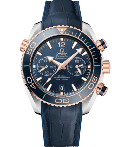 Omega SEAMASTER PLANET OCEAN 600M 45.5 mm, steel ‑ Sedna™ gold on leather strap with rubber lining 215.23.46.51.03.001