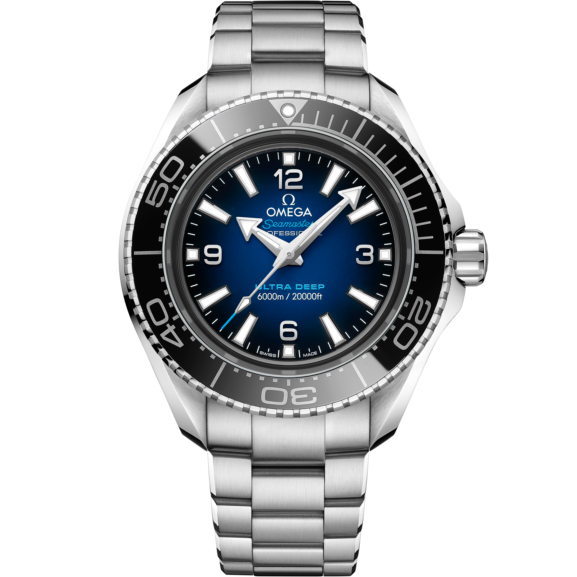 Omega SEAMASTER PLANET OCEAN 6000M 45.5 mm, O‑MEGASTEEL on O‑MEGASTEEL 215.30.46.21.03.001