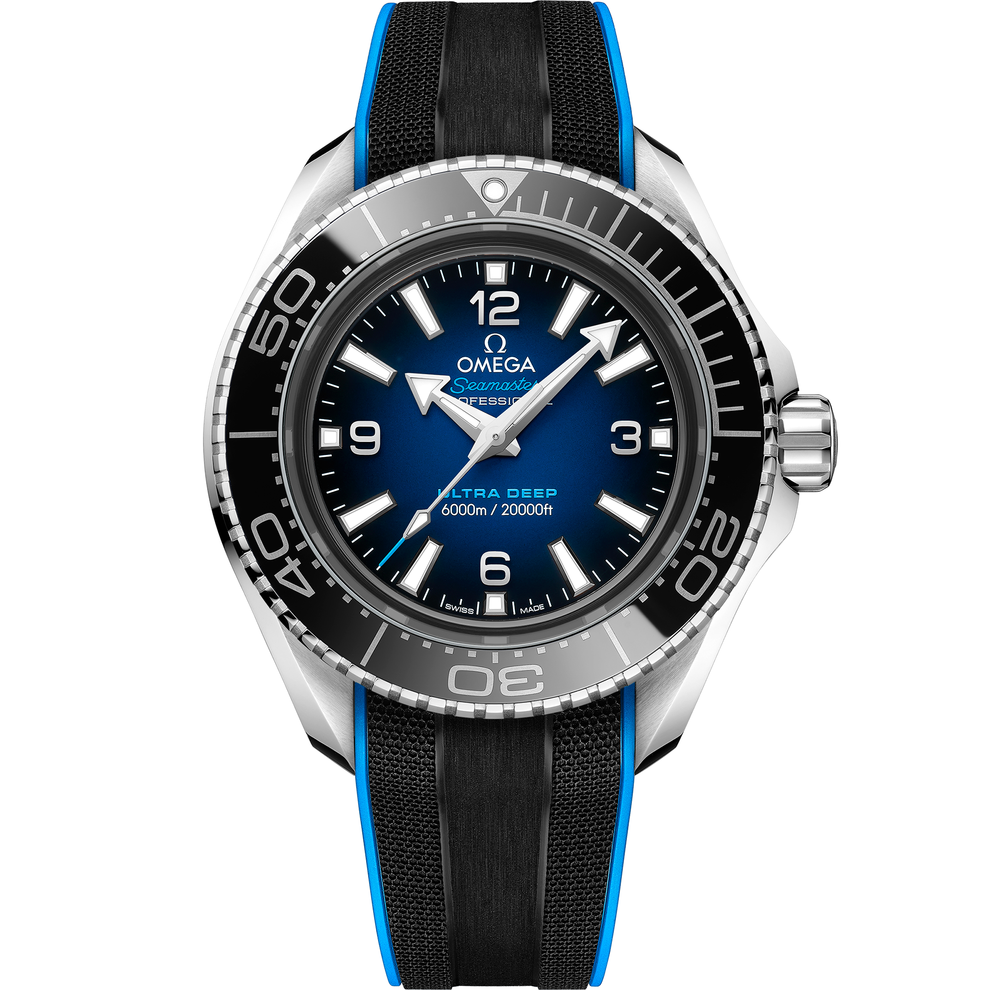Omega SEAMASTER PLANET OCEAN 6000M 45.5 mm, O‑MEGASTEEL on rubber strap 215.32.46.21.03.001