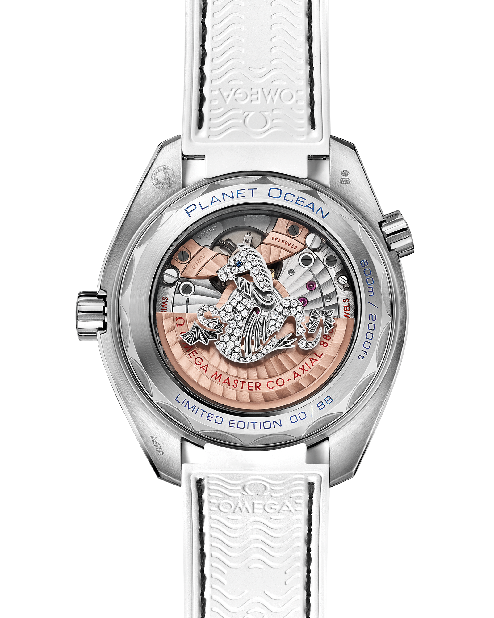 Omega SEAMASTER PLANET OCEAN 600M 39.5 mm, white gold on leather strap with rubber lining 215.58.40.20.05.001 - Image 2