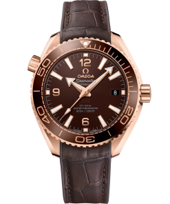 Omega SEAMASTER PLANET OCEAN 600M 39.5 mm, Sedna™ gold on leather strap with rubber lining 215.63.40.20.13.001