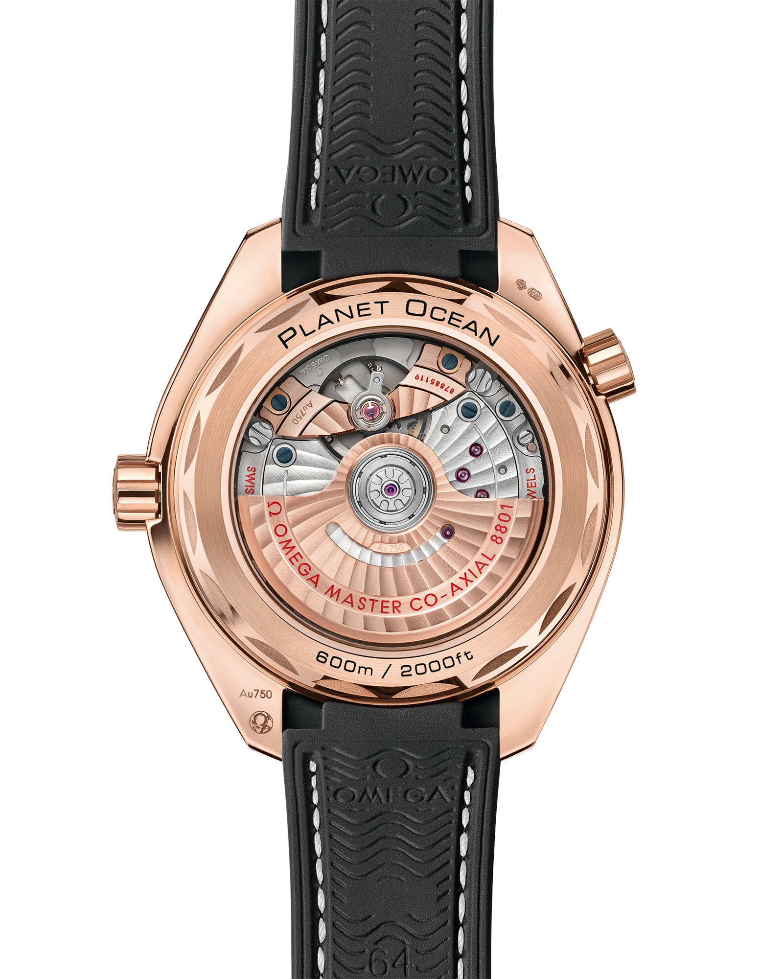 Omega SEAMASTER PLANET OCEAN 600M 39.5 mm, Sedna™ gold on leather strap with rubber lining 215.63.40.20.13.001 - Image 2