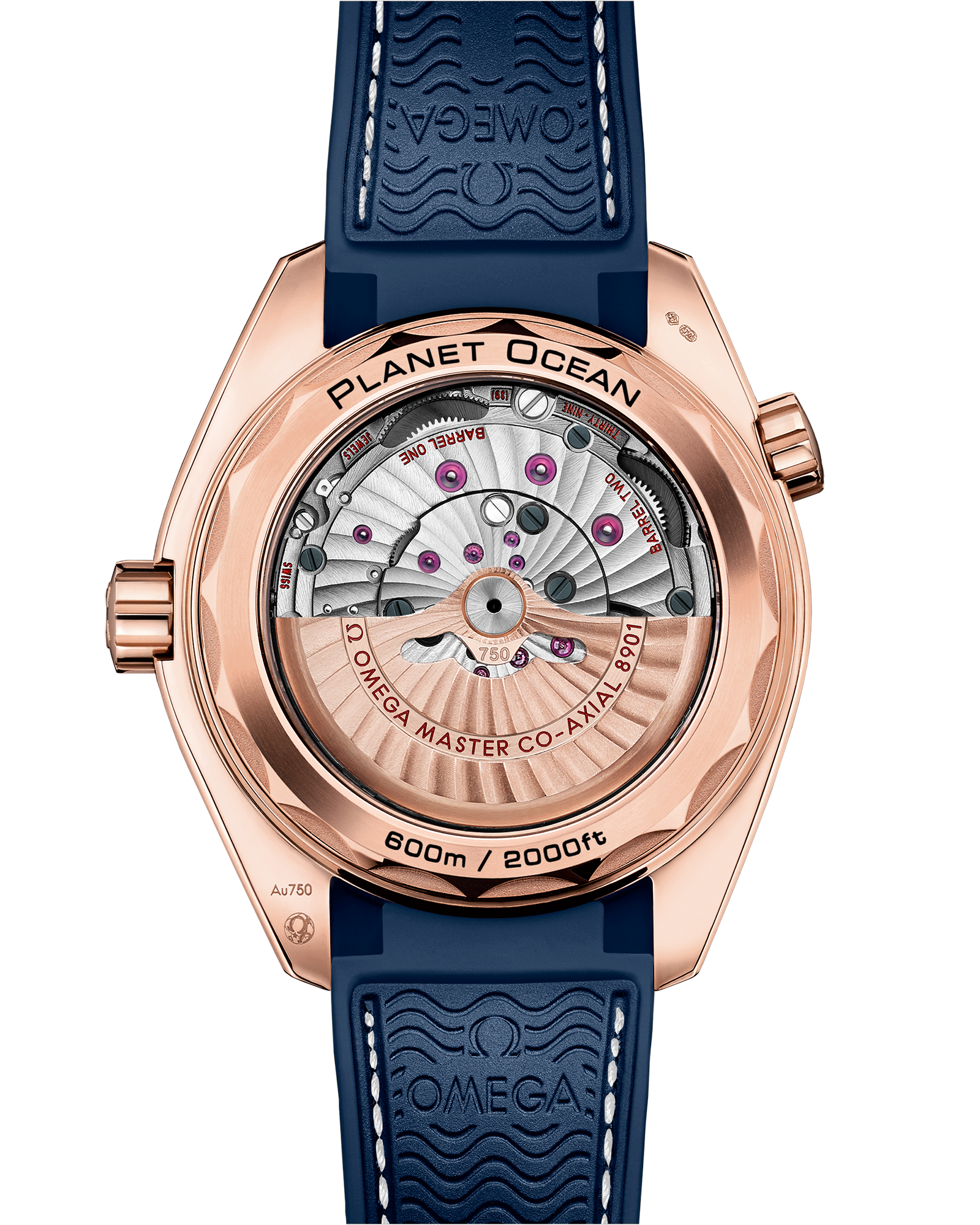 Omega SEAMASTER PLANET OCEAN 600M 43.5 mm, Sedna™ gold on leather strap with rubber lining 215.63.44.21.03.001 - Image 2