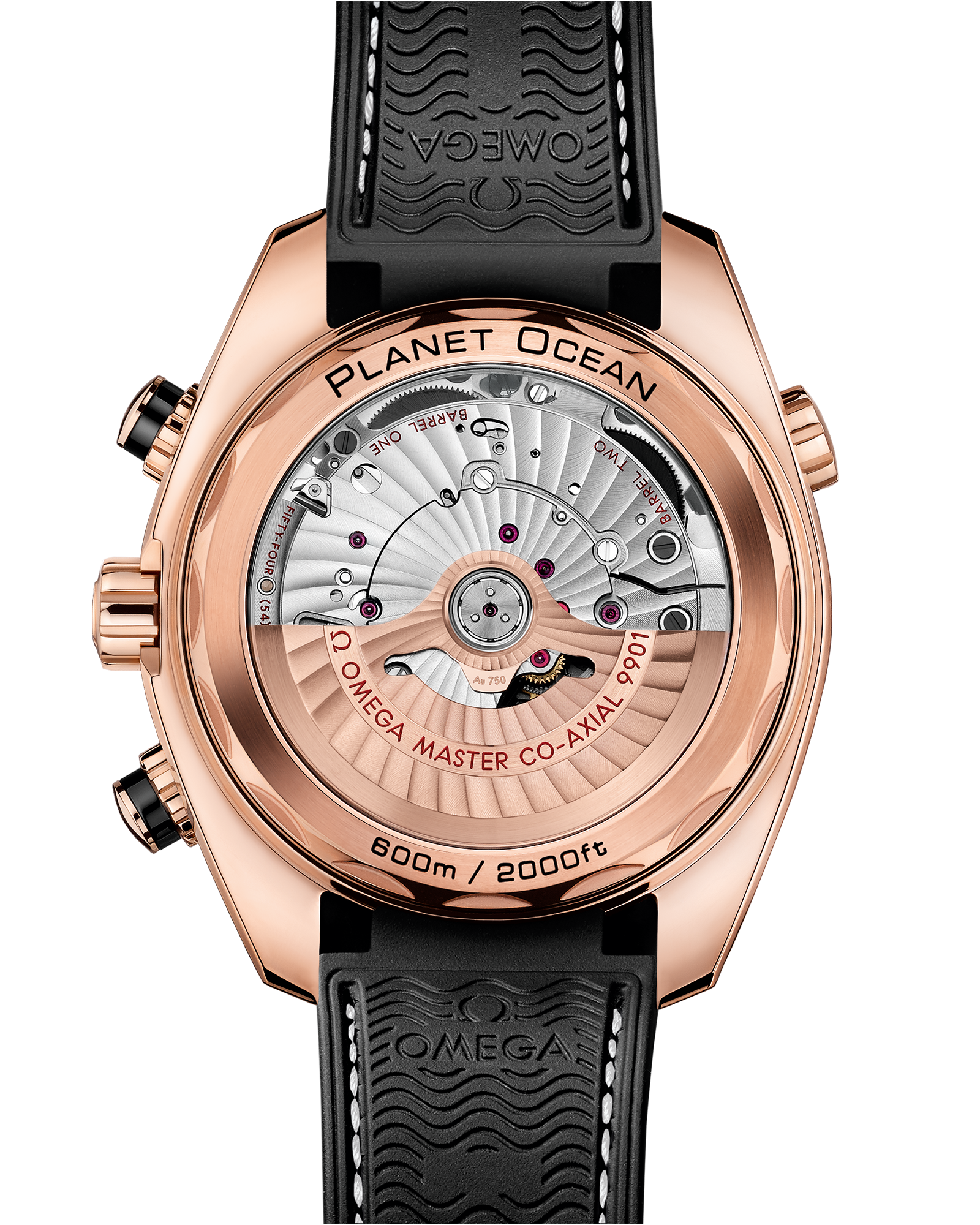 Omega SEAMASTER PLANET OCEAN 600M 45.5 mm, Sedna™ gold on leather strap with rubber lining 215.63.46.51.01.001 - Image 2