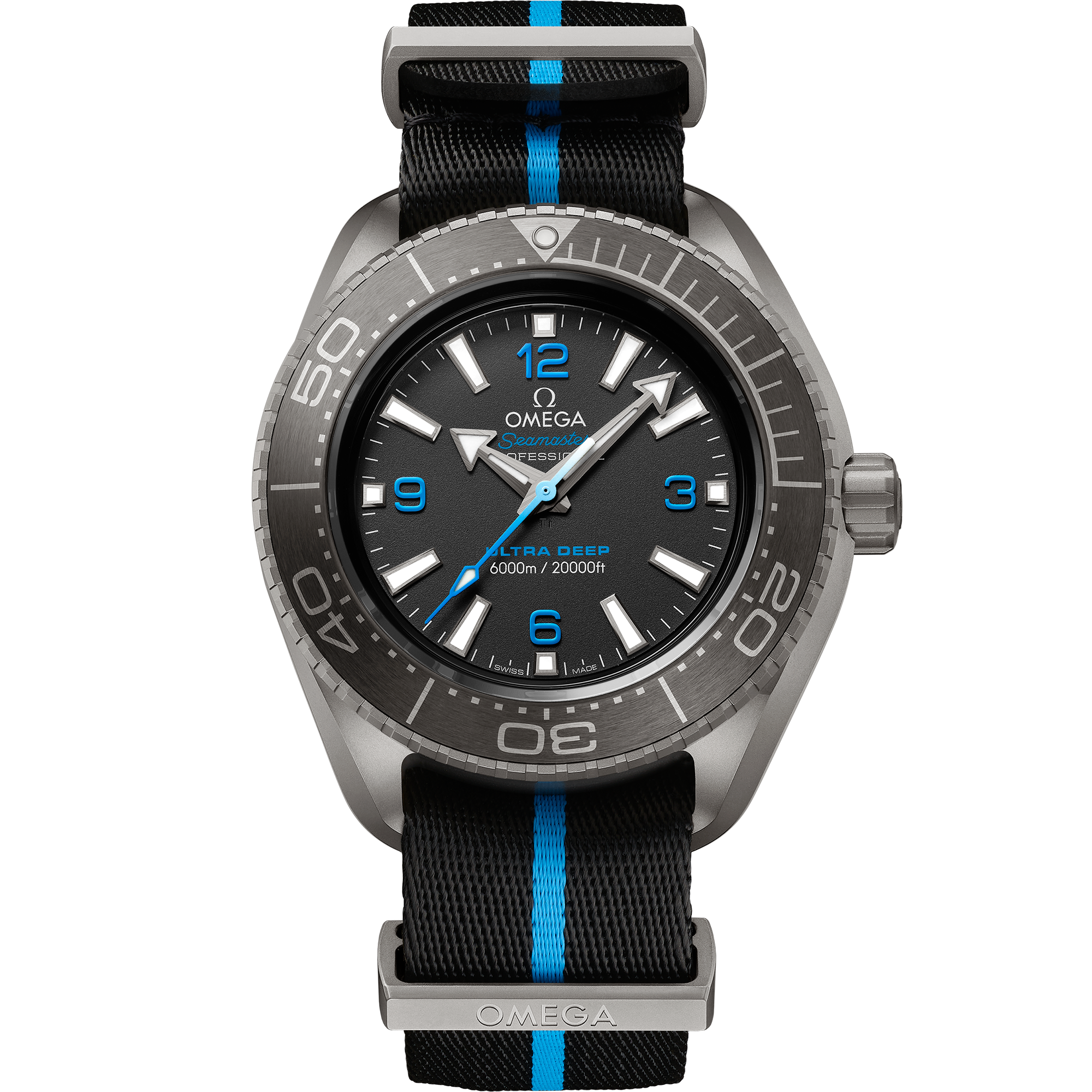 Omega SEAMASTER PLANET OCEAN 6000M 45.5 mm, titanium on NATO strap 215.92.46.21.01.001