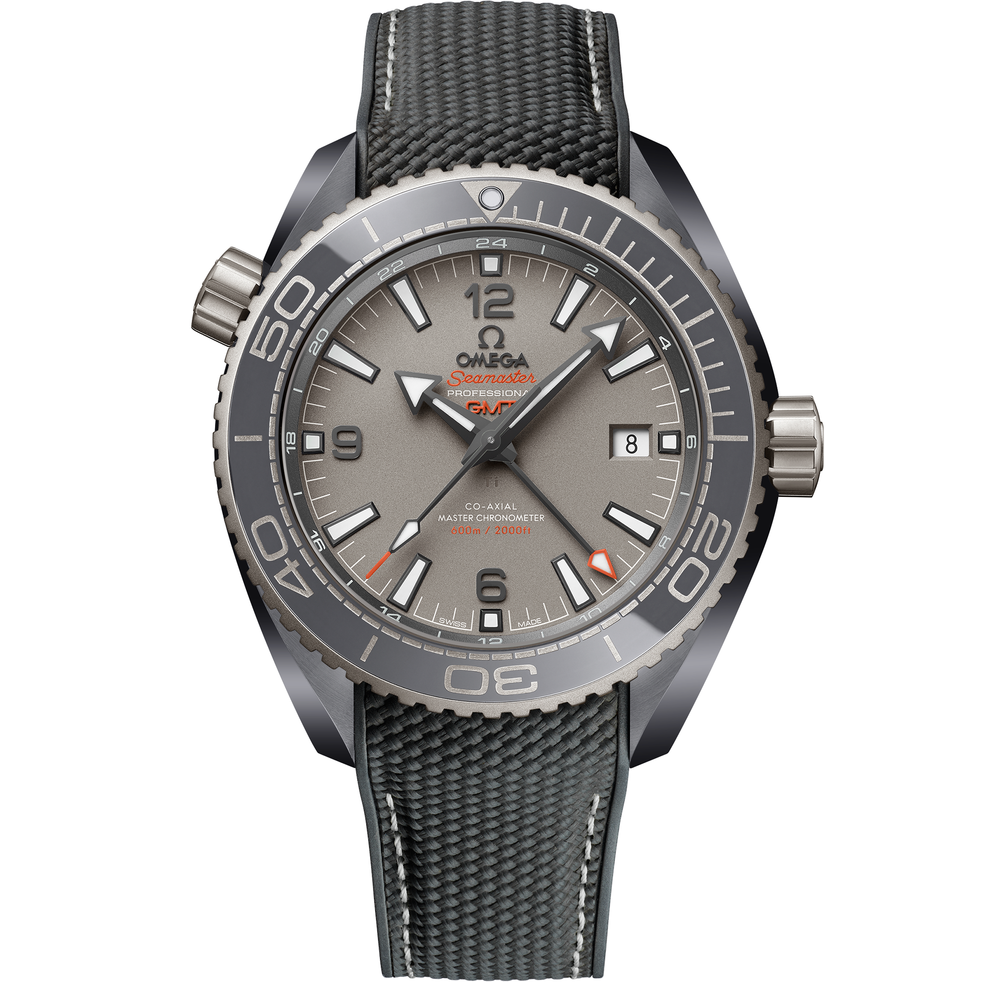 Omega SEAMASTER PLANET OCEAN 600M 45.5 mm, grey ceramic on rubber strap 215.92.46.22.99.002