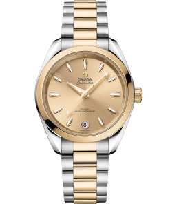 Omega SEAMASTER AQUA TERRA SHADES 34 mm, steel ‑ Moonshine™ gold on steel ‑ Moonshine™ gold 220.20.34.20.08.001