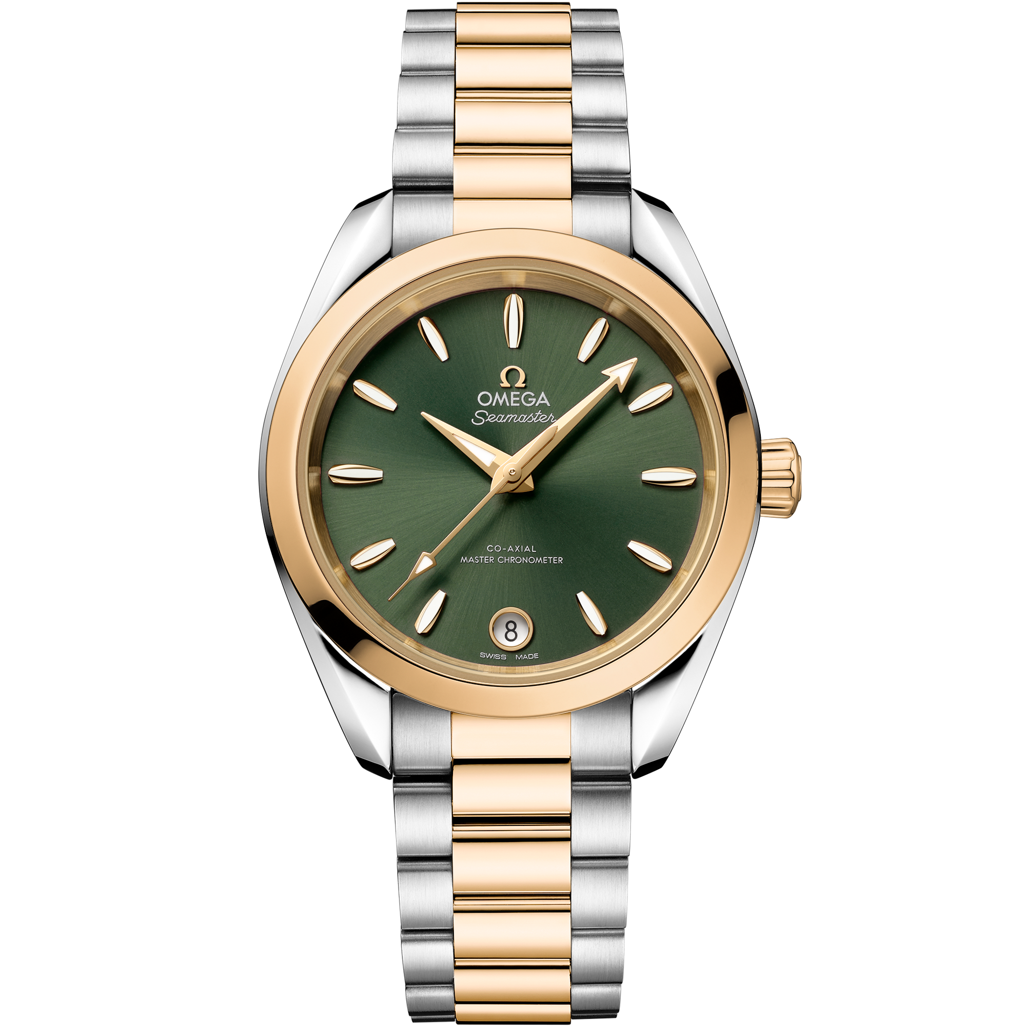 Omega SEAMASTER AQUA TERRA SHADES 34 mm, steel ‑ Moonshine™ gold on steel ‑ Moonshine™ gold 220.20.34.20.10.002