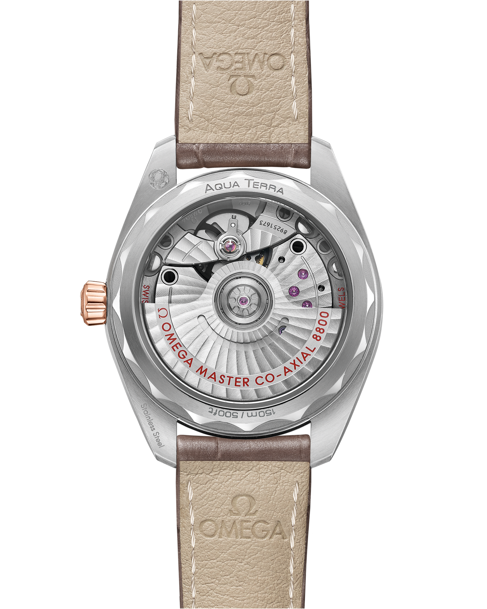 Omega SEAMASTER AQUA TERRA 150M 34 mm, steel ‑ Sedna™ gold on leather strap 220.23.34.20.06.001 - Image 2