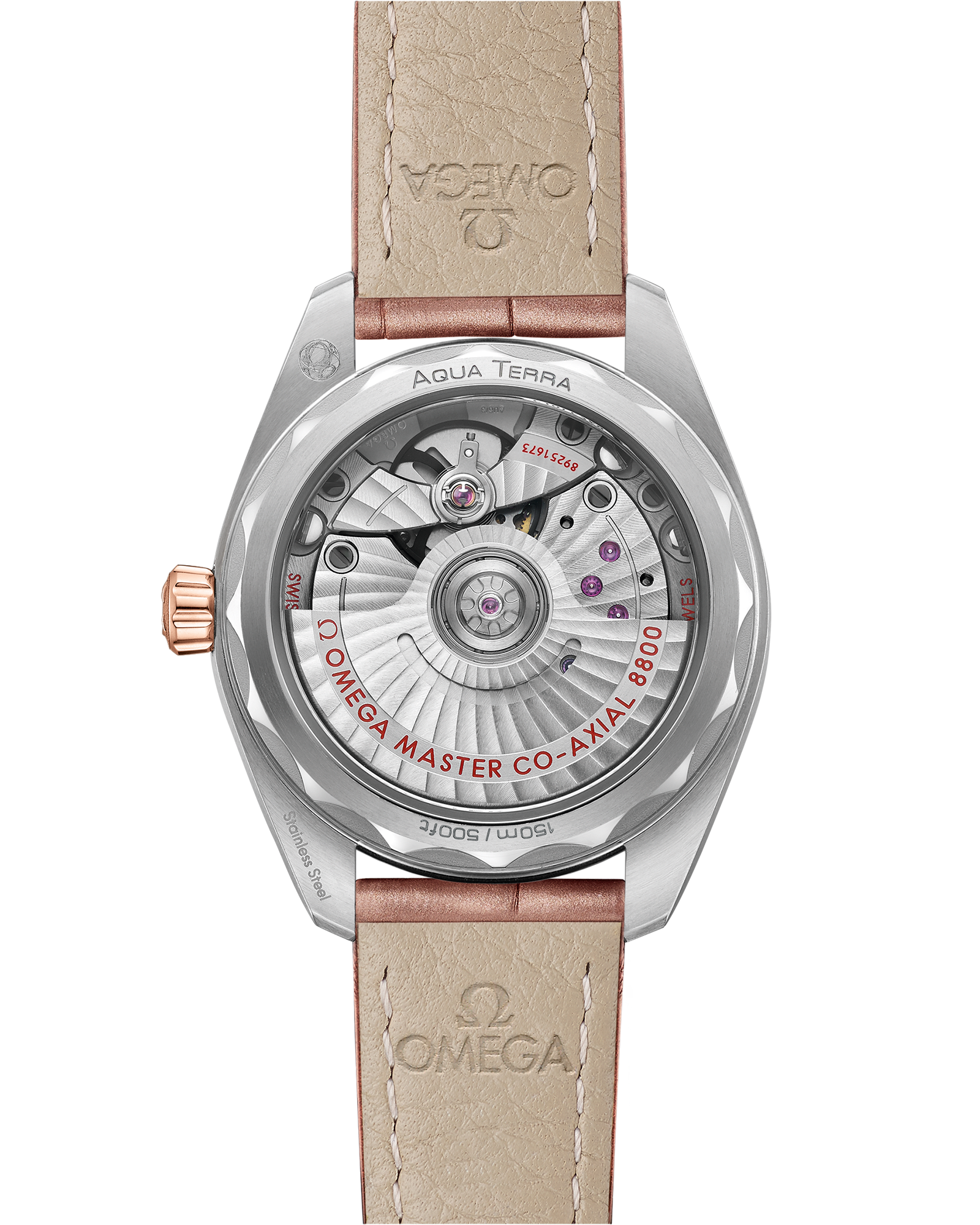 Omega SEAMASTER AQUA TERRA 150M 34 mm, steel ‑ Sedna™ gold on leather strap 220.23.34.20.59.001 - Image 2